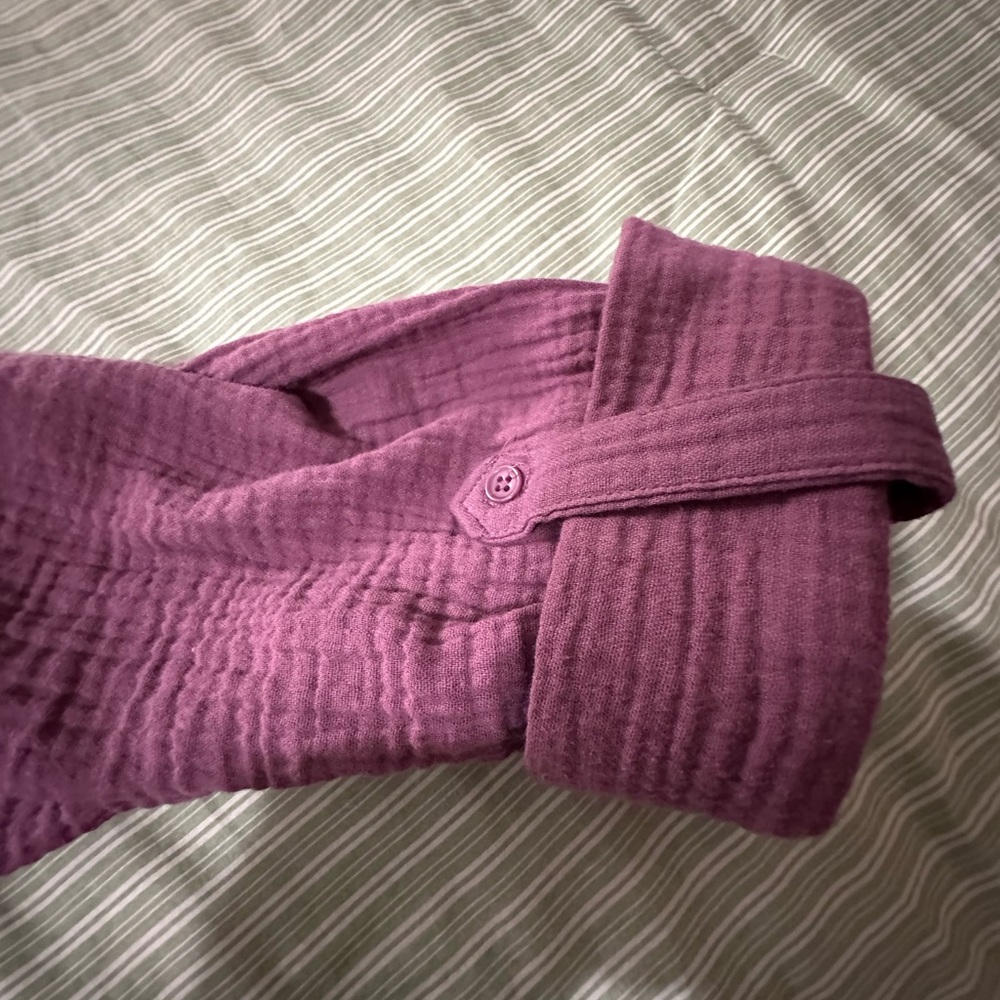 Anne Klein Casual Button Down Shirt in Purple - Picture 6 of 6